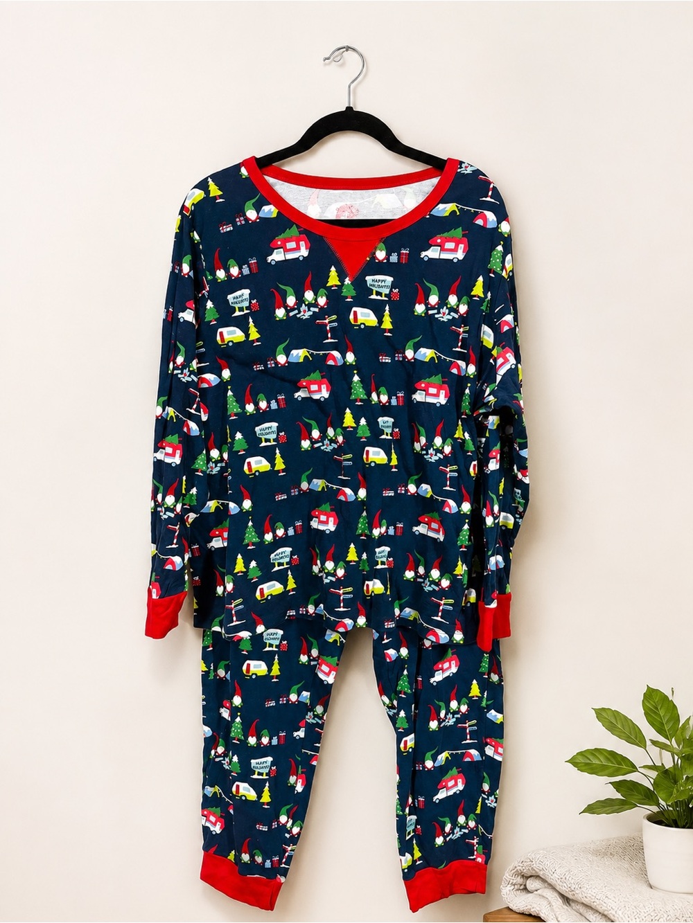 Target Holiday Camper Print Pajama Set with Red Trim